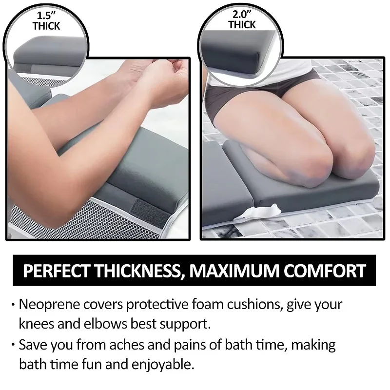 Custom Logo Foldable Washable Thick Quick Dry Bathtub Kneeling Mat Baby Bath Kneeler and Elbow Rest Pad Set for Kid Bathing