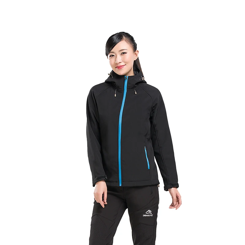 
Customized OEM wholesale price hiking camping water repellent unisex hooded softshell warm fleece jacket with custom logo 