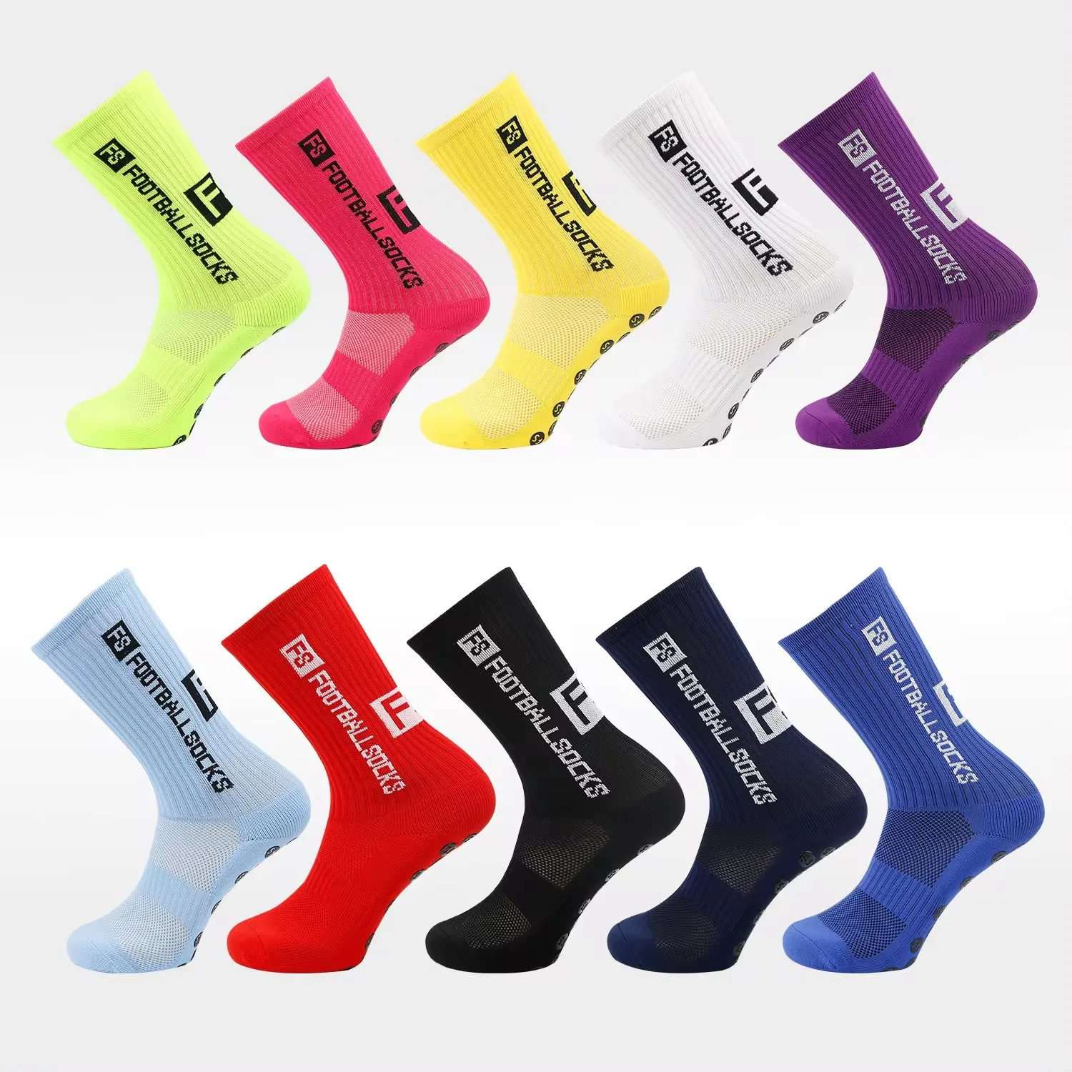 Grip socks manufacturer custom logo compression nylon terry sport grip socks for men