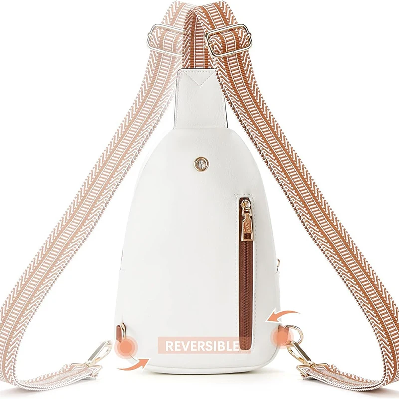 Personalized Logo PU Leather Sling Bags for Women Men Traveling Multipurpose Smell proof Shoulder Chest Bag