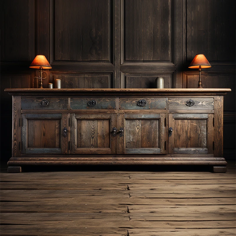 Mrs Woods European Antique Style Nature Oak Material With Drawer Sideboard Storage Cabinet Dinging Room