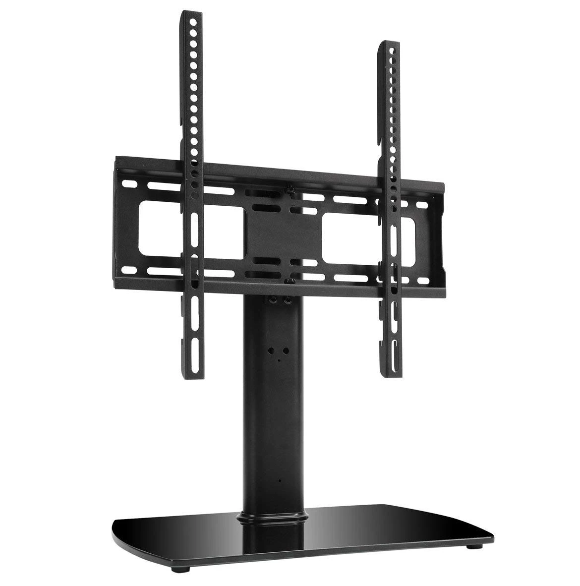 Table Top TV Stand for 27-55 inch 3 Level Height Adjustable TV Base Stand with Tempered Glass Base & Wire Management