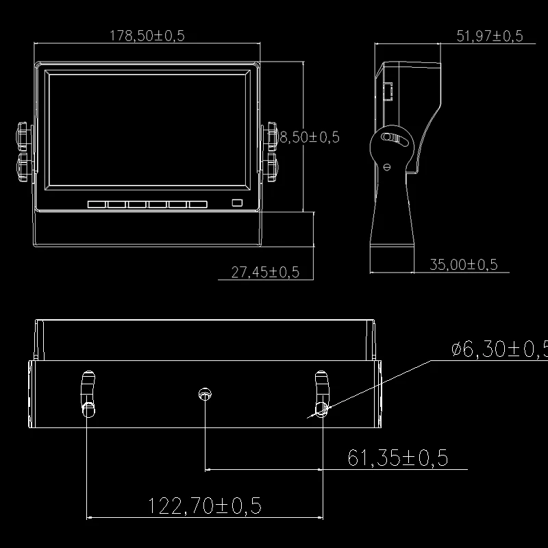Автомобильный монитор безопасности 7 дюймов VGA выход HD экран дисплей ЖК-экран Поддержка с U-кронштейном