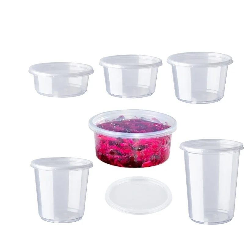 Morden Luxury Custom Round Soup Bowls Plastic Disposable Salad Bowls With Lid