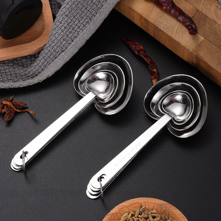 Low MOQ 9Pcs Stainless Steel Measuring Spoon Tools Kitchen Seasoning Spoons Bulk Measuring Scoop