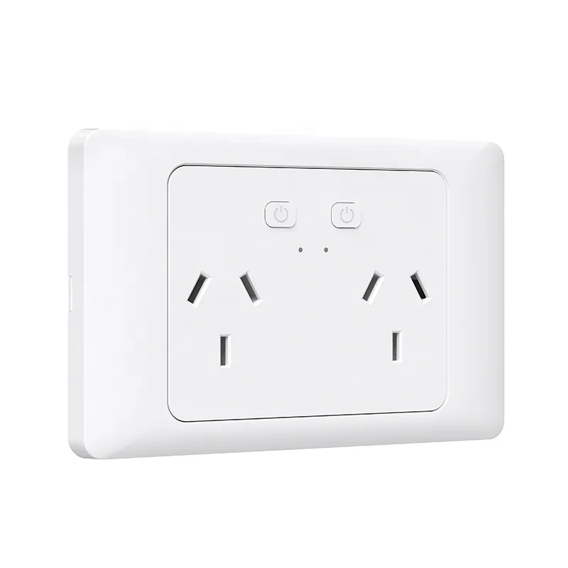 Au Standard Smart Double Wall Socket Saa Wifi  Outlet smart wifi socket