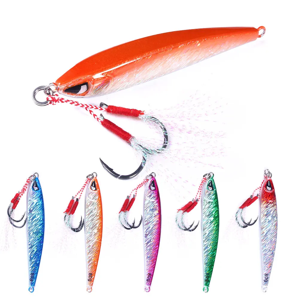 80G 8.7CM wholesale newup fishing lead jig artificial handmade with 3D vivid fish eyes