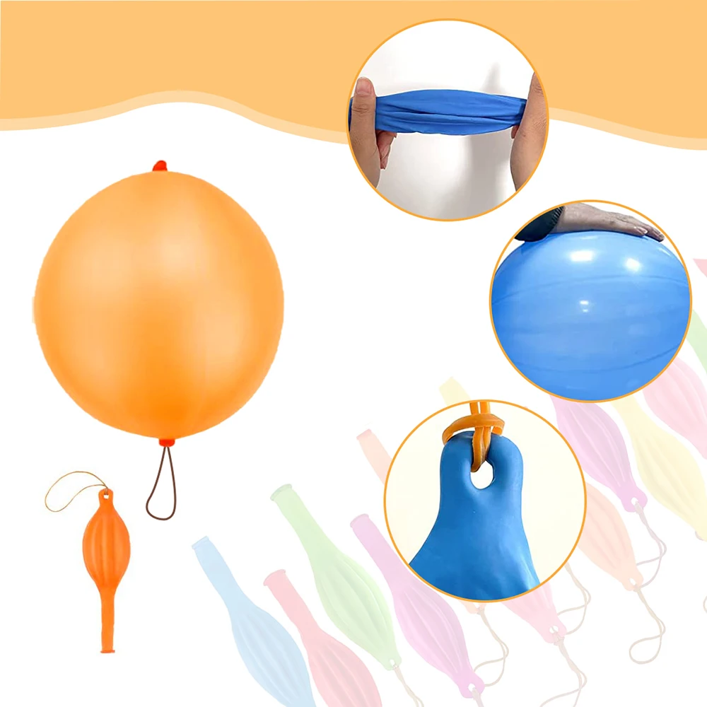 Punching Balloon Heavy Duty Party Favors For Kids  Bounce Balloons with Rubber Band Handle Birthday Party Punch Balloons
