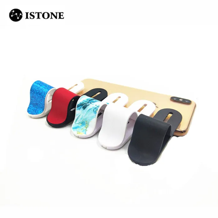 
custom phone grip holder mobile hand holder leather finger grip phone holder stand 