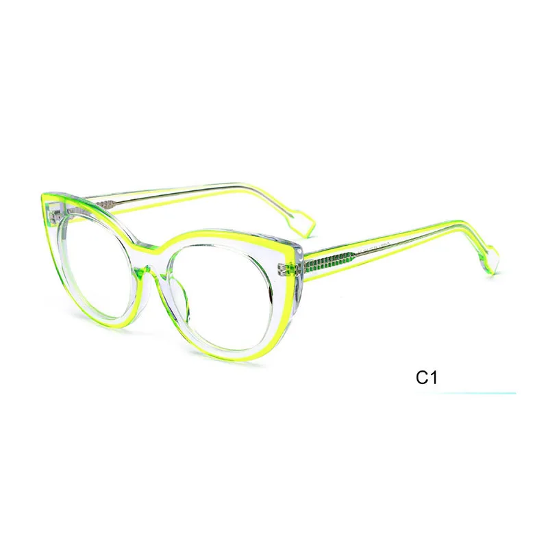 3204 wholesale assembled acetate social media Internet celebrity same modle  transparent  fashional flat mirror glasses frame