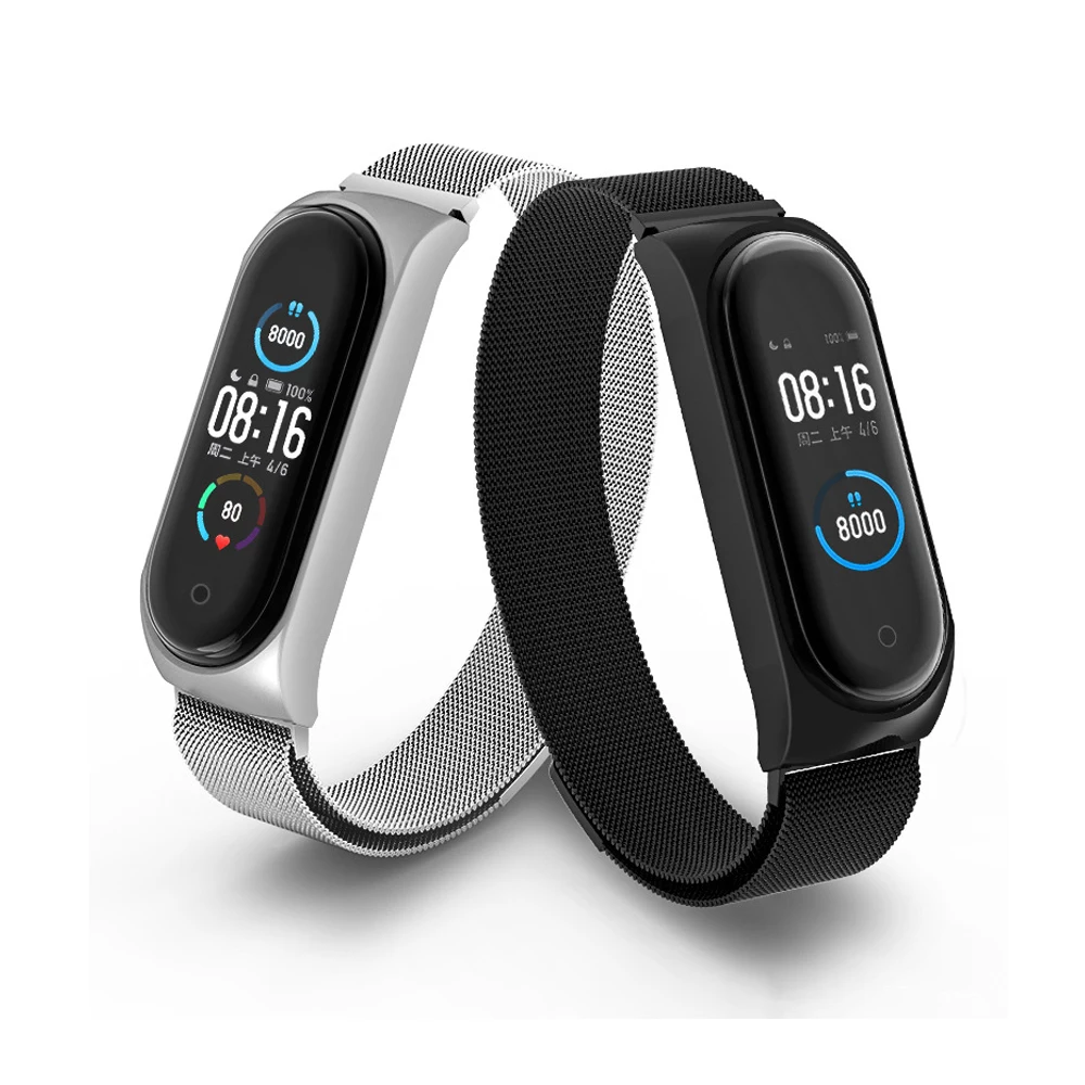 Mi band 3 4 5 Strap Metal for  Mi Band Bracelet Screwless Bracelet Correa Xiomi MiBand 3 Wrist Band