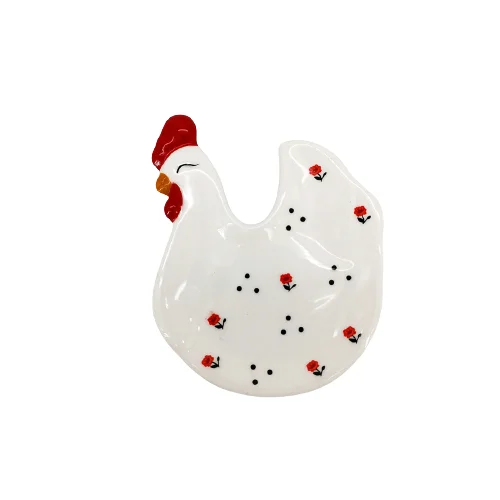 Custom Logo pattern high quality chicken shaped rest ceramic tea bag holder coaster cheap price