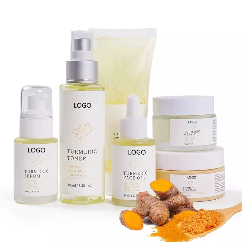 Turmeric Skin Care Set OEM Face Care Private Label 100% Organic Natural Rejuvenating Lightening Turmeric Skincare Set
