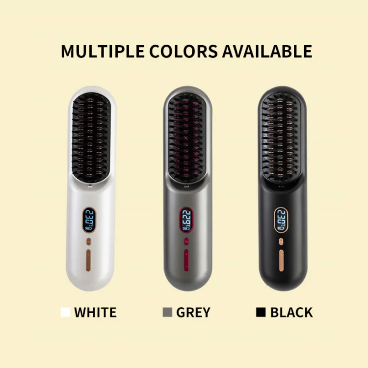 2024 Best-selling Electric Hot Hair Comb Straightener Negative Ion Mini Wireless Portable Heating