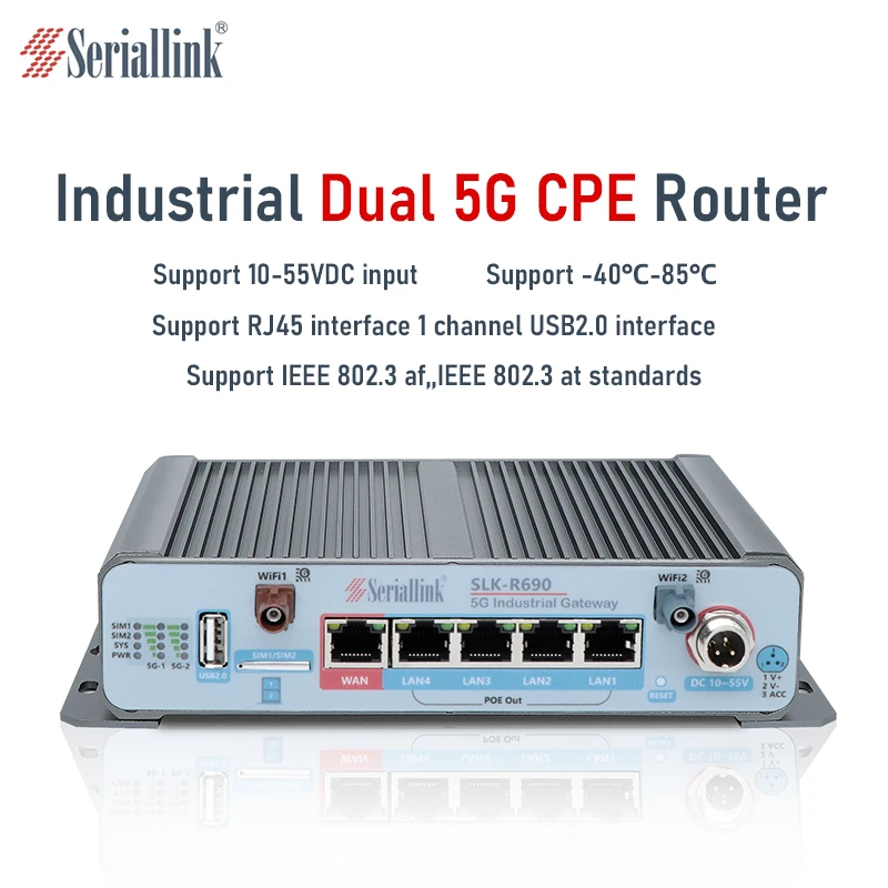 Сотовый маршрутизатор 5G двойной модем две Sim-карты OE GPS может опционально SLK-R690-5G-A2