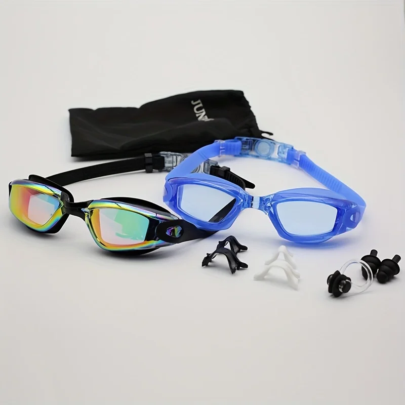 OEM Professional Swim Goggles for Adults, High Definition Large Frame Silicone PC Black Man Women Anti Fog Swimming Goggles