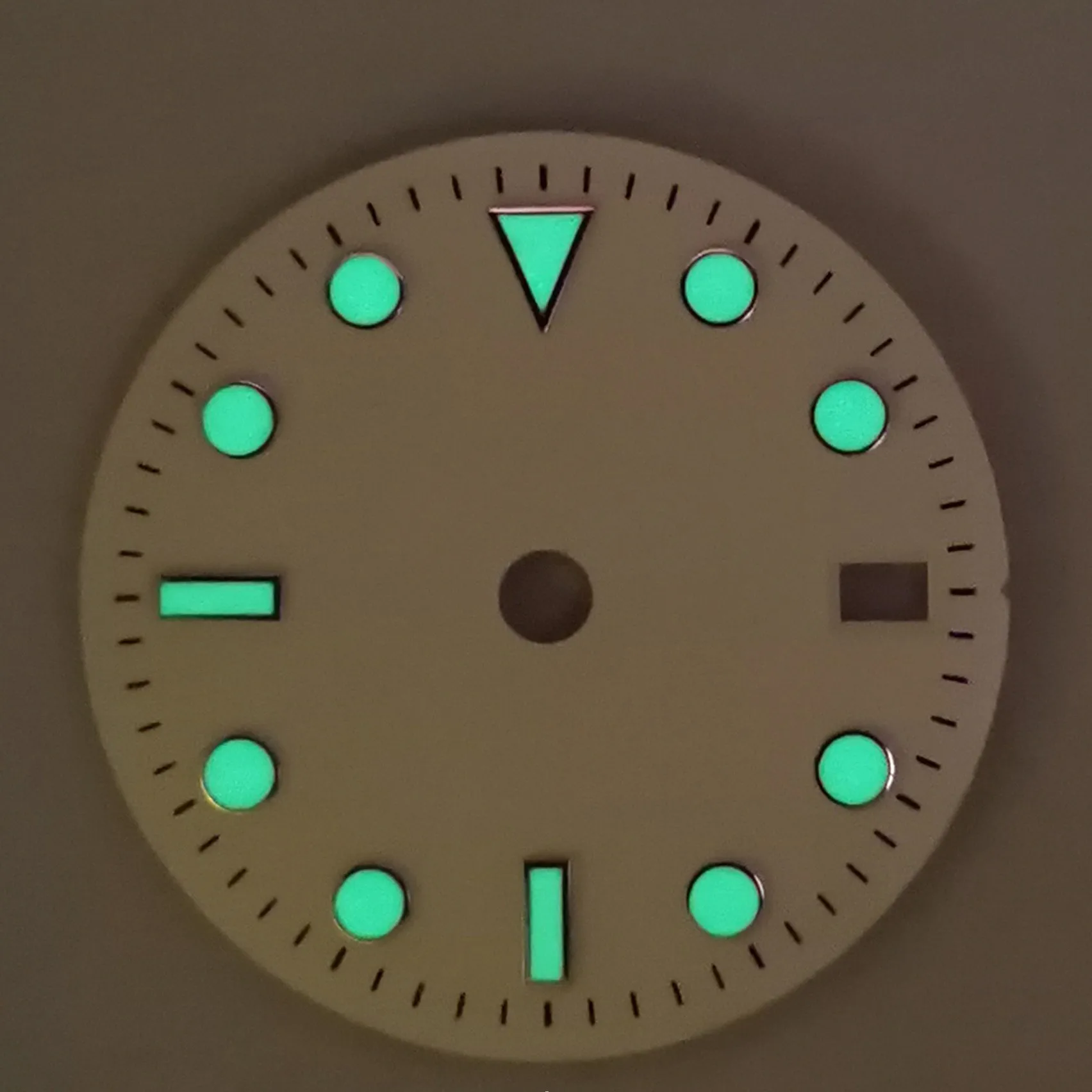 customized blue gloss 28.5mm 4R36 watch luminous dials luminous Hand Winding Watch Movement Timepiece Part watch sterile dial