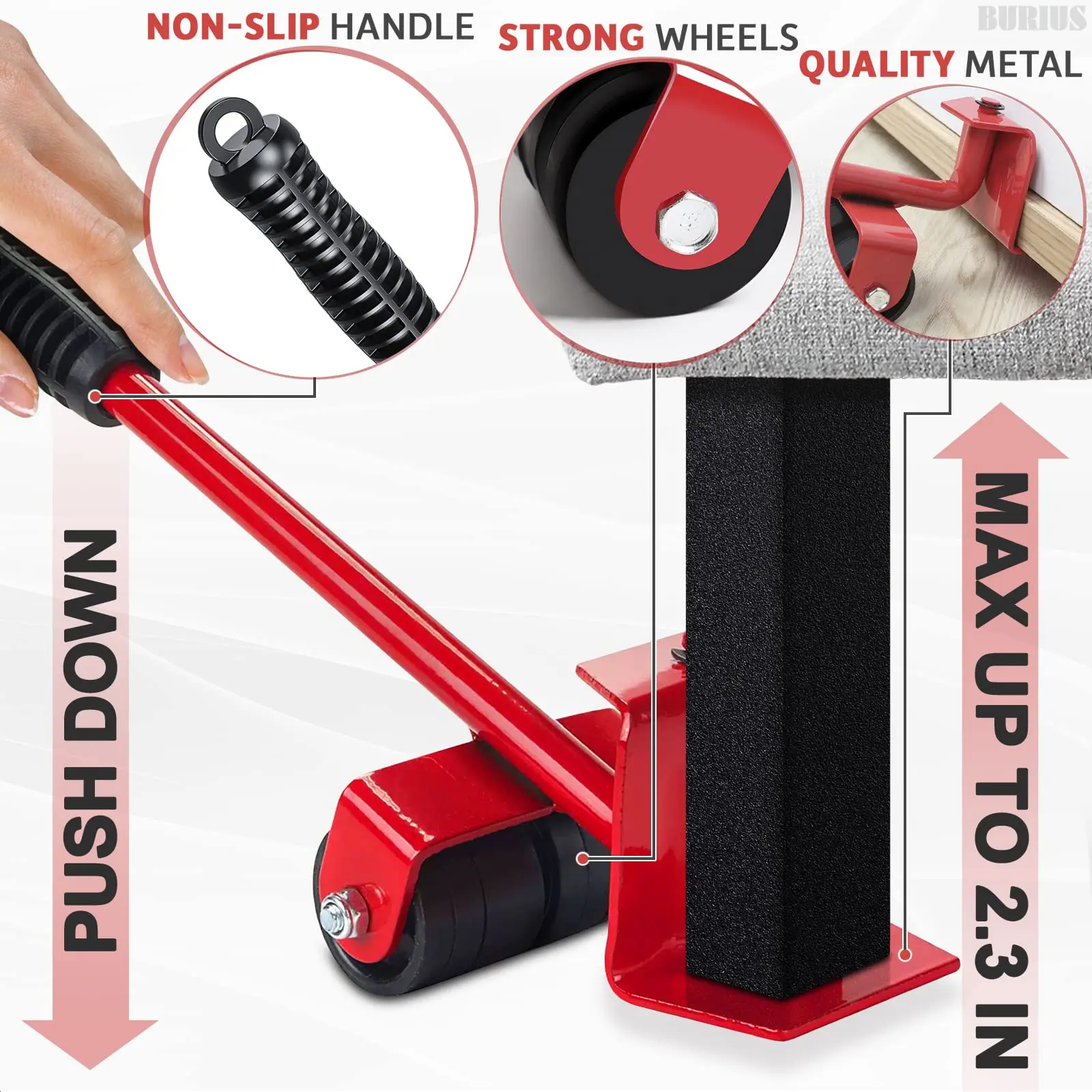 Professional Furniture Transport Lifter Tool Set Heavy Duty Stuffs Moving Hand Tools Set Furniture Mover Wheel Bar Roller Device