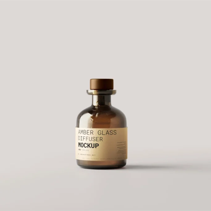 Recyclable brown Air Freshener bottle Home Fragrance Diffuser Glass Bottle Essential Oil Scent Stick reed diffuser bottle amber