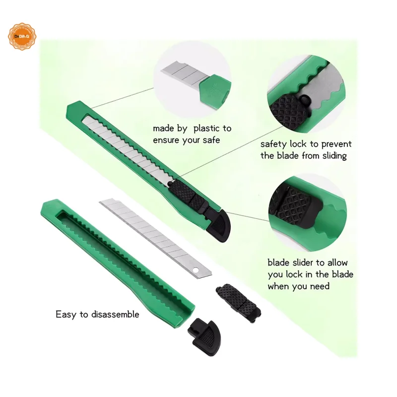 Hot selling portable snap on blade Hobby Sliding 9mm knife box precision film cutting knife