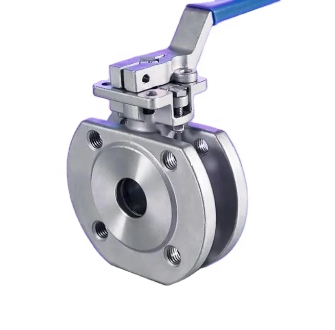Investment Casting Water Treatment DIN PN16 with ISO5211 Mounted Pad Stainless Steel 1PC Wafer Flange Ball Valve