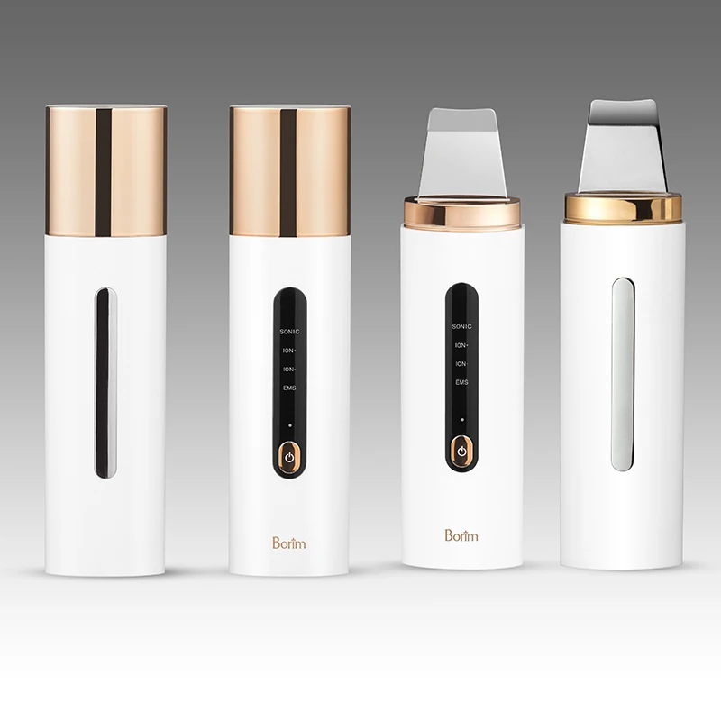 Ультразвуковой очиститель кожи, миниатюрный аппарат для глубокого очищения пор, из нержавеющей стали, для домашнего использования