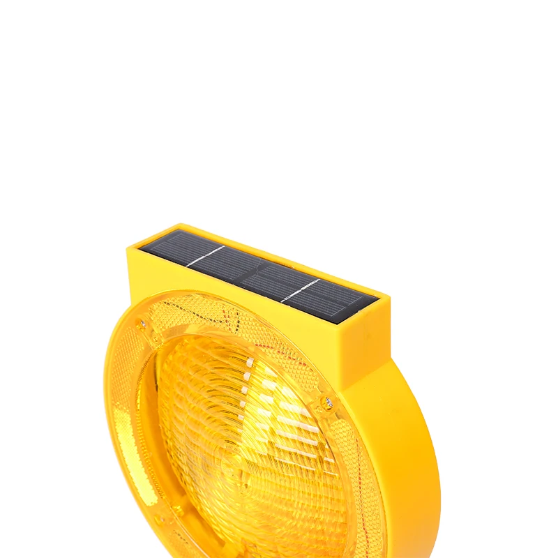 Road Safety  Solar Yellow Panel LED Barricade Traffic Flashing Warning Lamp Light