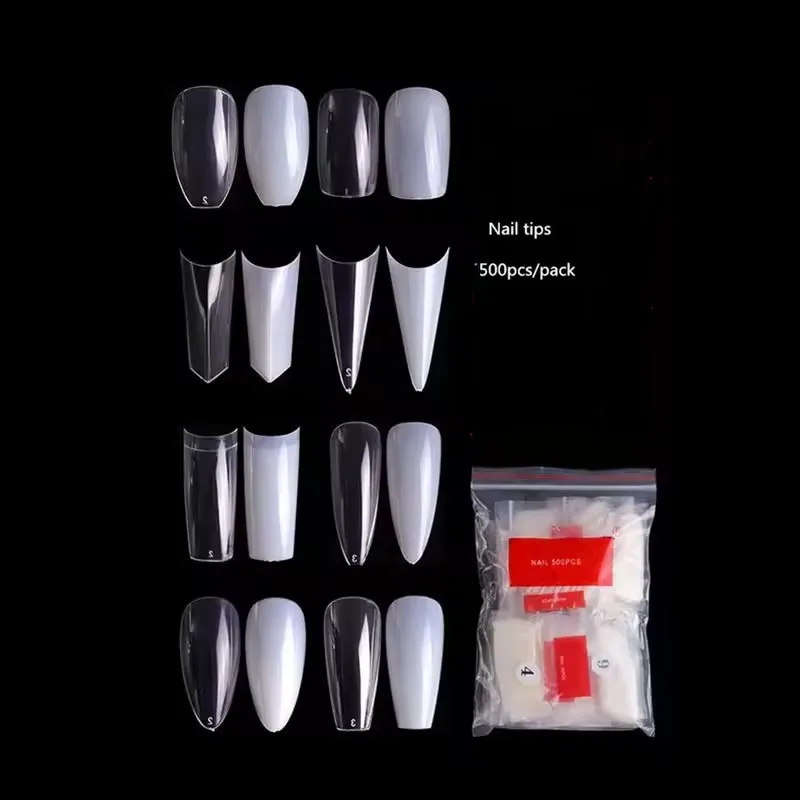 33 styles thin c curve half well natural tips half cover Nail art tips,false nail for finger toe