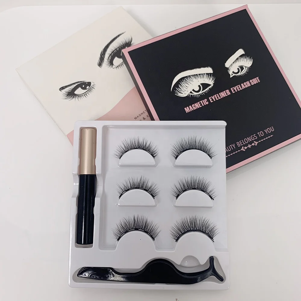 
Liquid Eyeliner 3D Magnetic Eyelashes Magnetic eyelashes set with Package 
