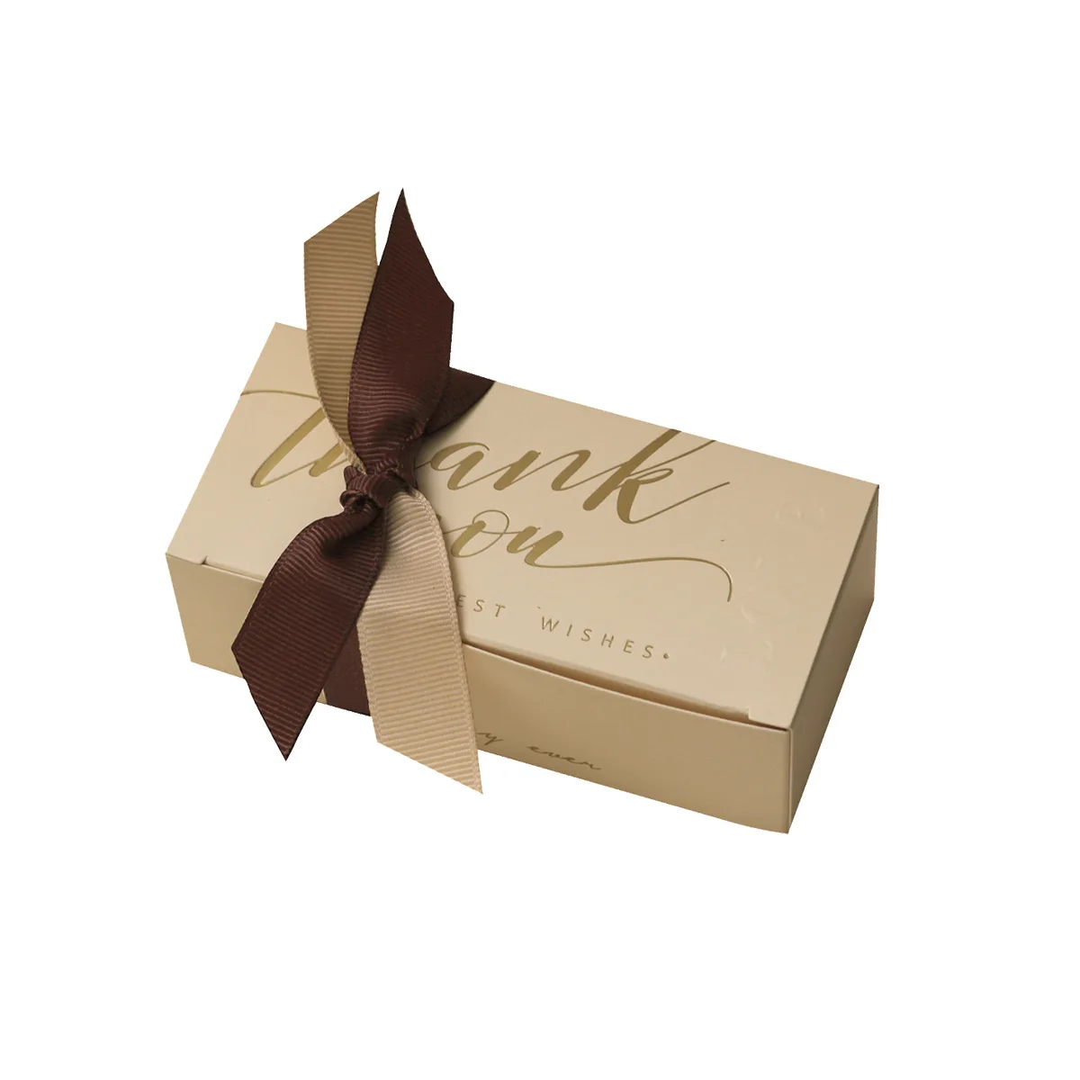wholesale paper gold square candy box with ribbon Wedding Party Favors Chocolate gifts candy Box
