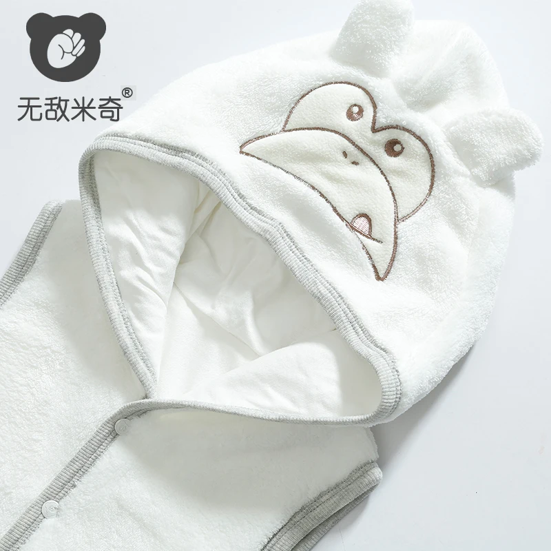 
Factory Wholesale Plain White baby waistcoat Polar Fleece Hooded Cartoon Vest for winter 