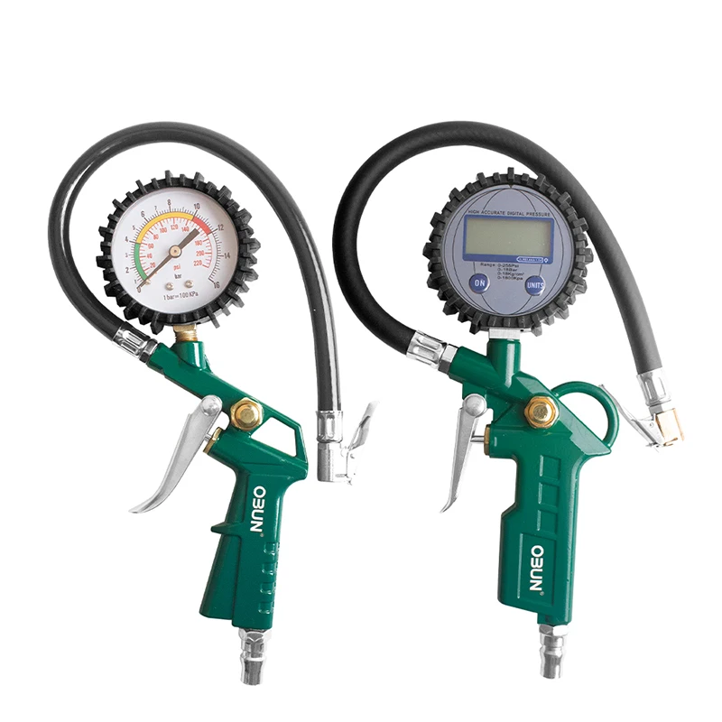 Handle Type Digital Tyre Inflator Pressure Gauge With Rubber Hose And Push Trigger Switch