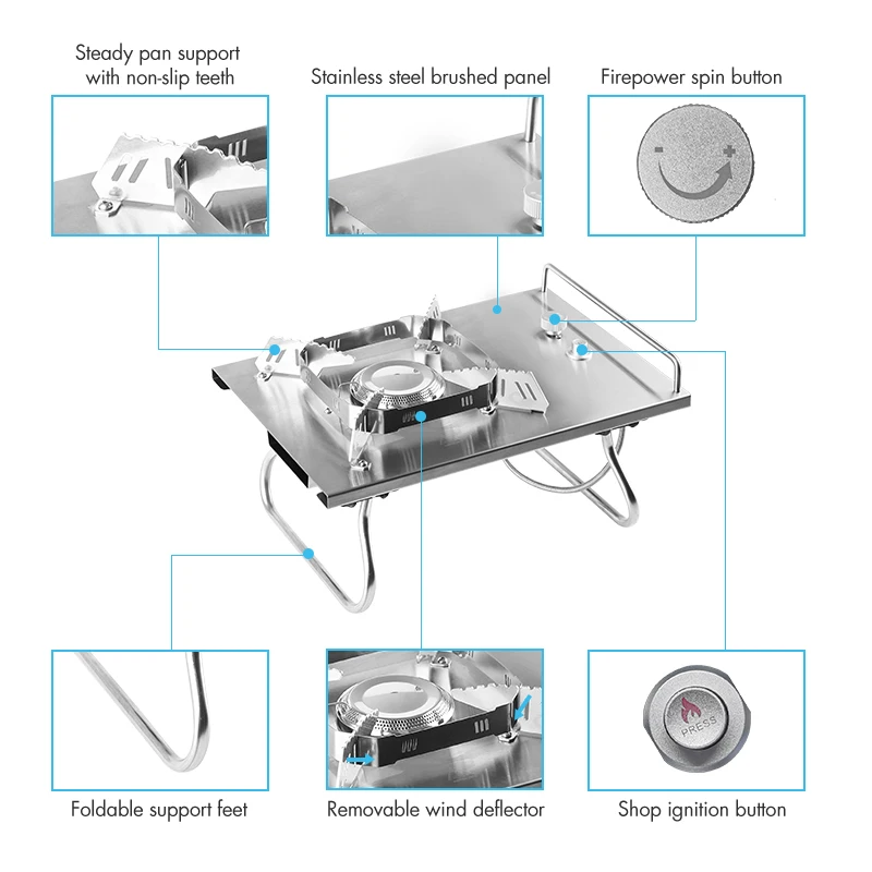 KingGear Outdoor Glamping IGT Grills Camping Gas Burner Stove Portable Gas Stove