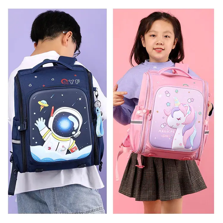 2023 new Cute Cartoon Unicorn Primary Student nylon backpack unisex anime mochilas unique character kids school bag
