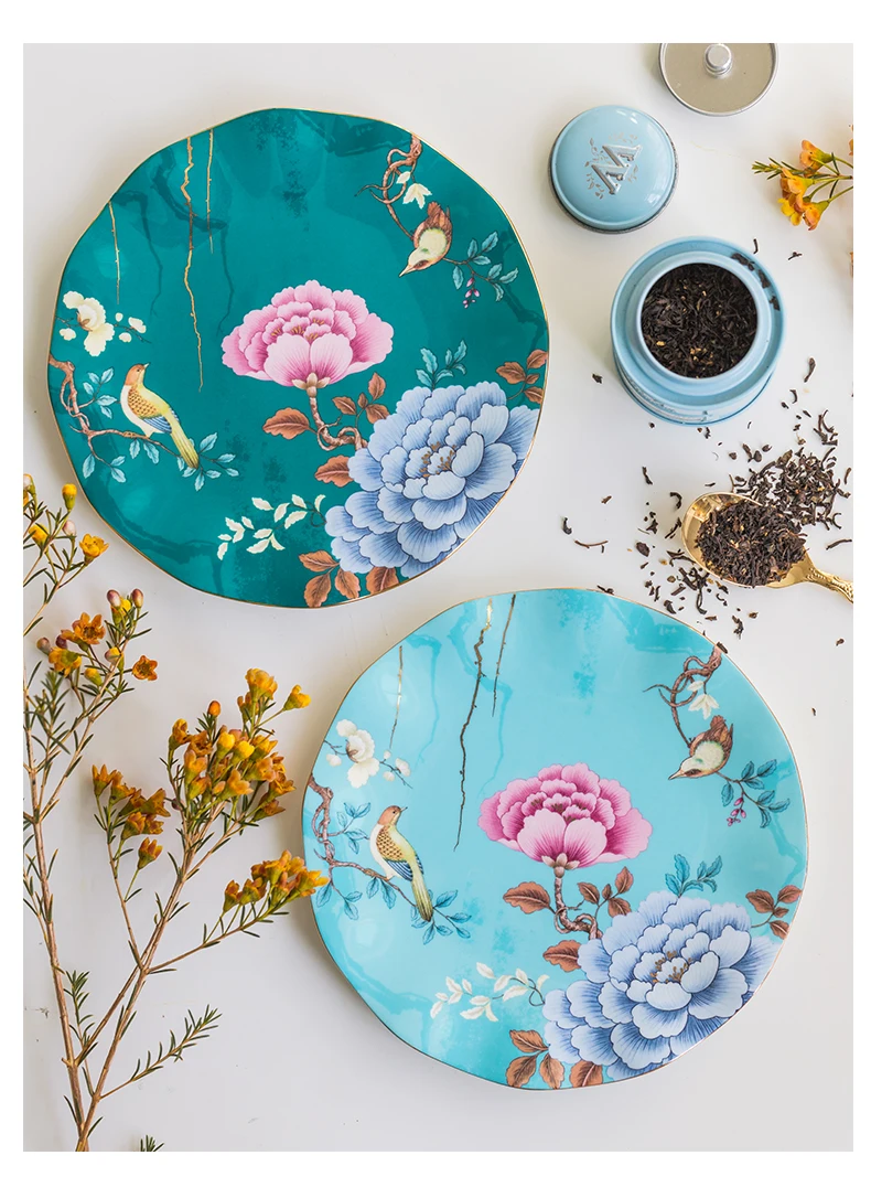 
Green Best Price 2021 High Quality Fantastic Modern Oriental Design Custom 8inch Round Art Ceramic Plate 