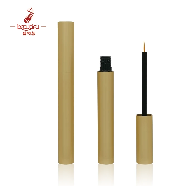 Low MOQ 2ml 3ml 4ml empty aluminum glossy or matte gold,silver,rose gold eyelash and eyebrow serum slim bottles tubes container