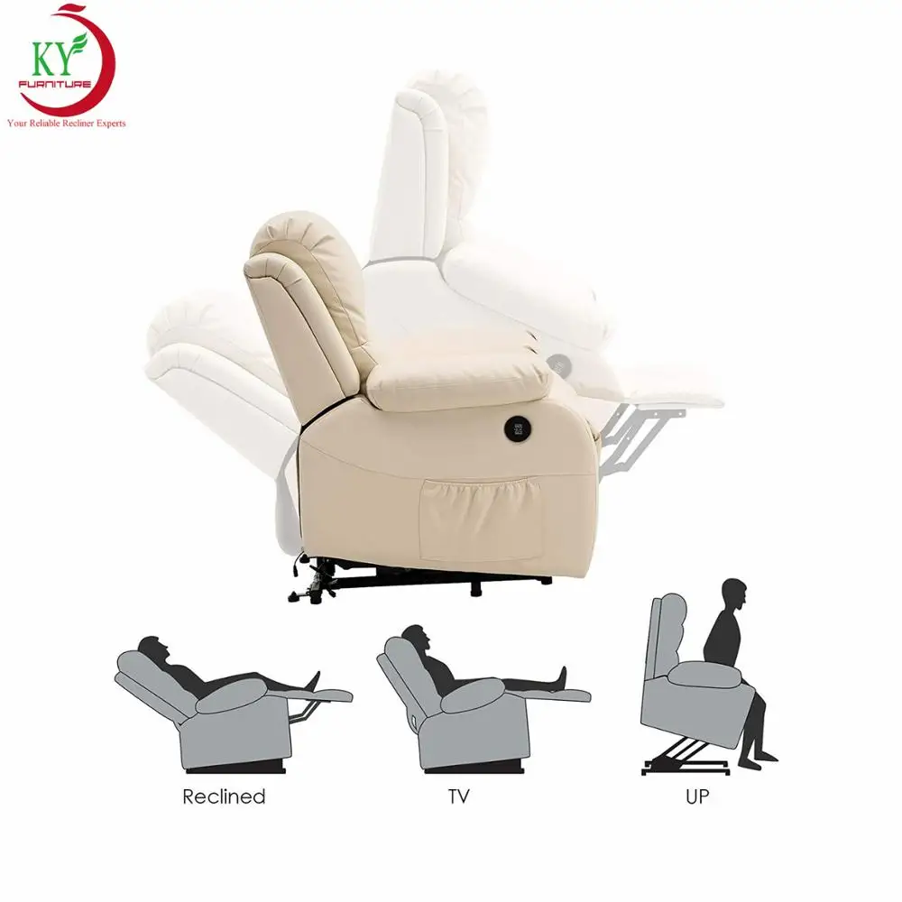 Geeksofa Platform Top Selling Adjustable Electric Power Lift Recliner Sofa Chair With Massage And Heat USB Charge For Elderly