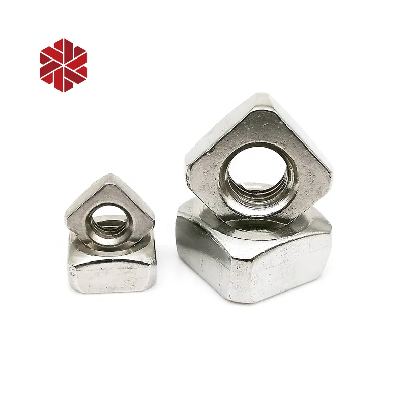Zinc Plated Carbon Steel Nuts Square M4 M5 M6 M8 Stainless Steel Flat Rectangle Nut