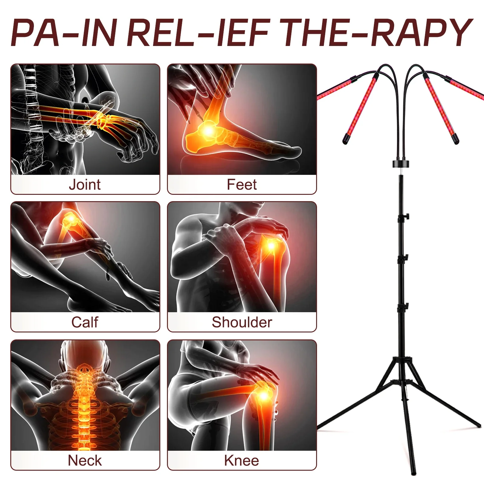 Red Light Therapy for Body, 80LEDs Red Light Therapy Lamp with Tripod, 660nm 850nm Infrared Light Therapy