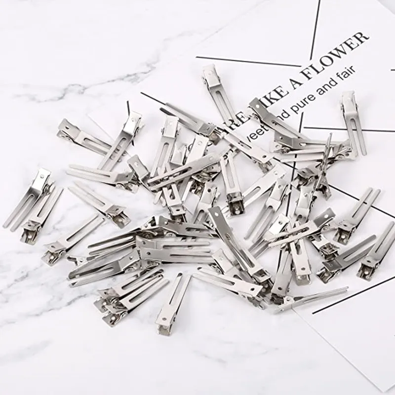 Wholesale Double Prong Setting Barber Shop Or Home Use Alligator Hair Clips Metal
