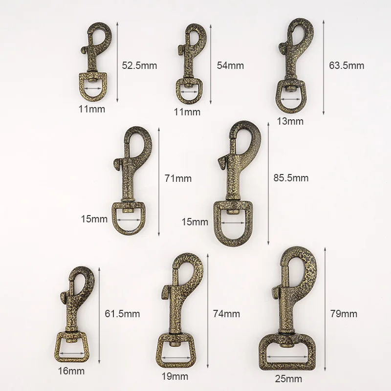 Alloy Bolt Snap Clip Swivel Clasp 3/5 Inch Harness Snap Hook 15mm Antique Brass Swivel Snap Hook Buckle for Dog Collar Leash