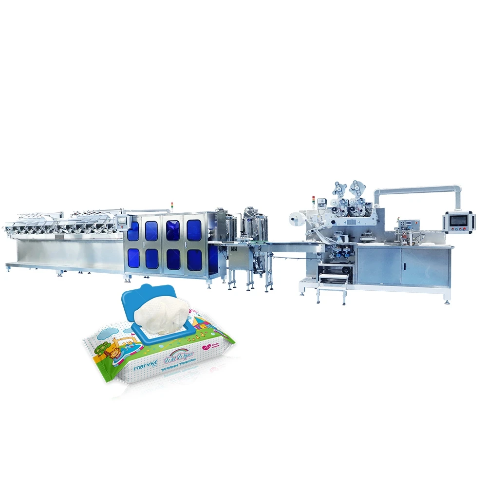 High Speed Wet Wipe Converting Machines and Wet Napkin Packaging Machine with Lid Robots Price
