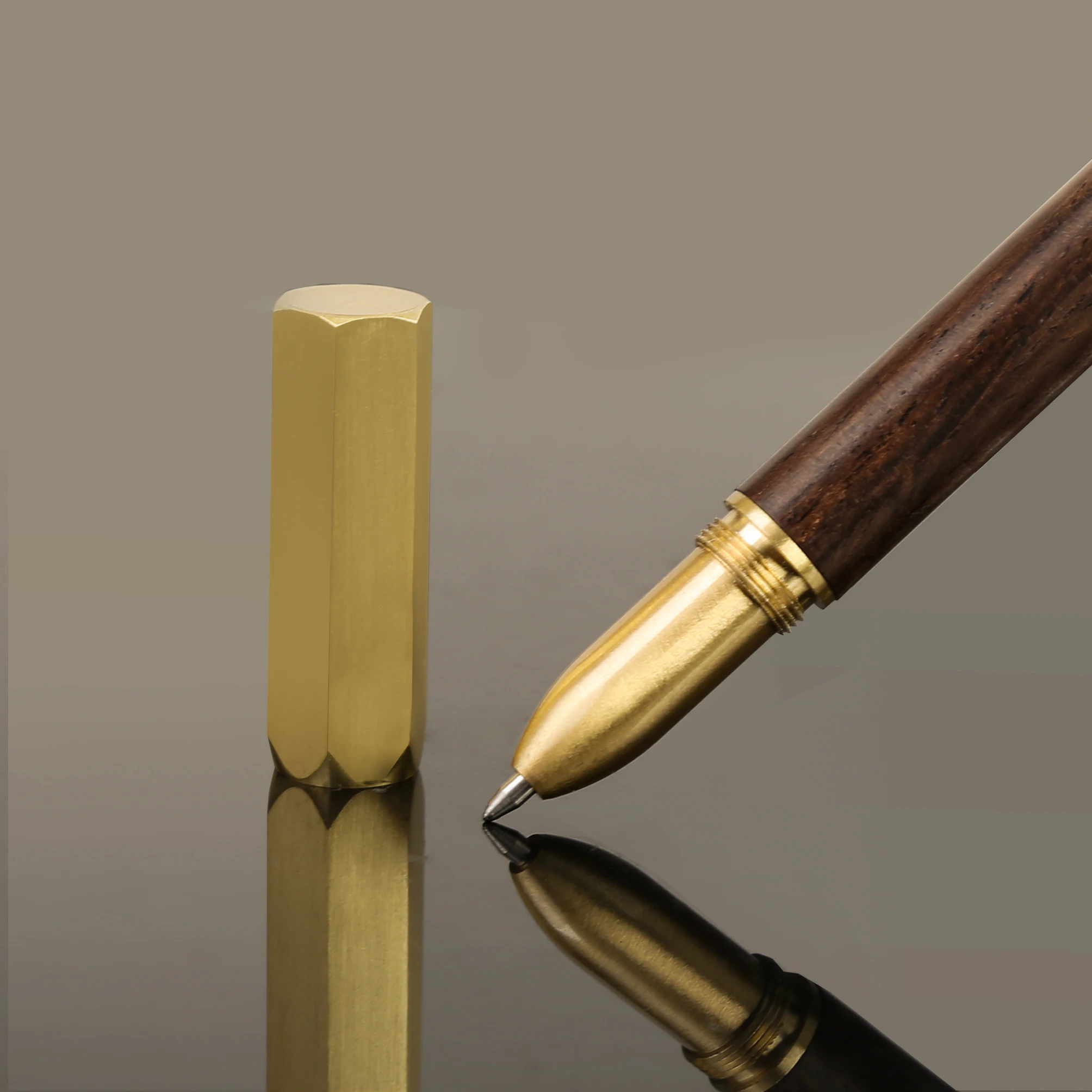 TTX promotion new personalized Stylo bamboo eco friendly pen gift box set black Brass Wood ballpoint pen with custom logo