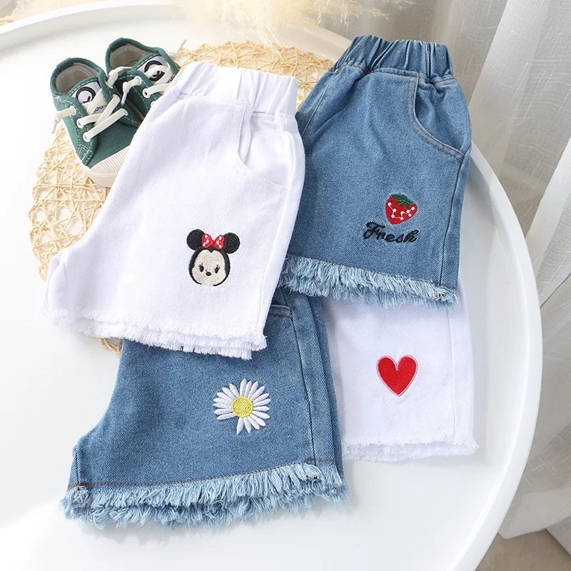 Оптовая продажа; Повседневные корейские джинсовые шорты; Летние штаны для маленьких девочек; Детские джинсы; Короткие шорты для маленьких девочек