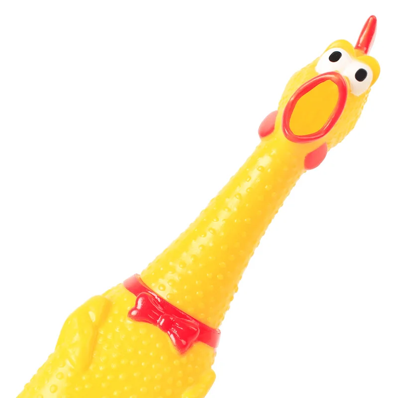 TPR Squeaky Dog Toy Bite Chew Resistant Pet Rubber Screaming Chicken Toy Durable Training Dog  Hot Selling