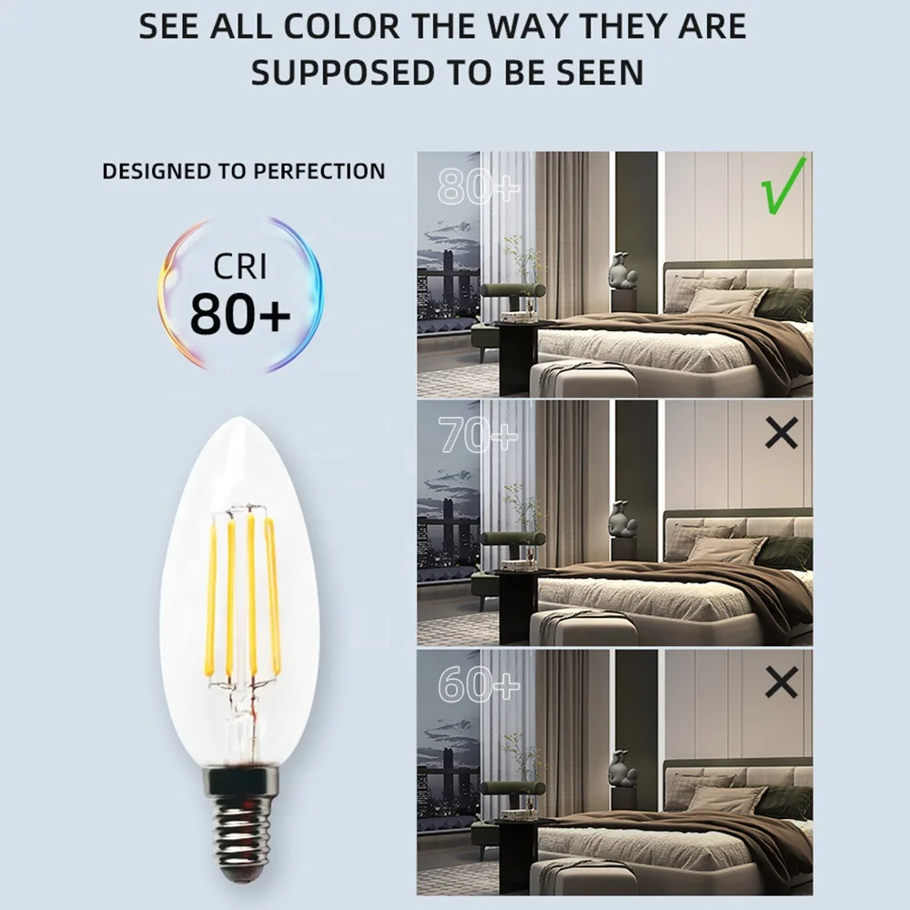 Amber Opal Micky Frosted Transparent Glass E14 B15 E27 C35 4w 2w Filament Led Candle Lamp Light