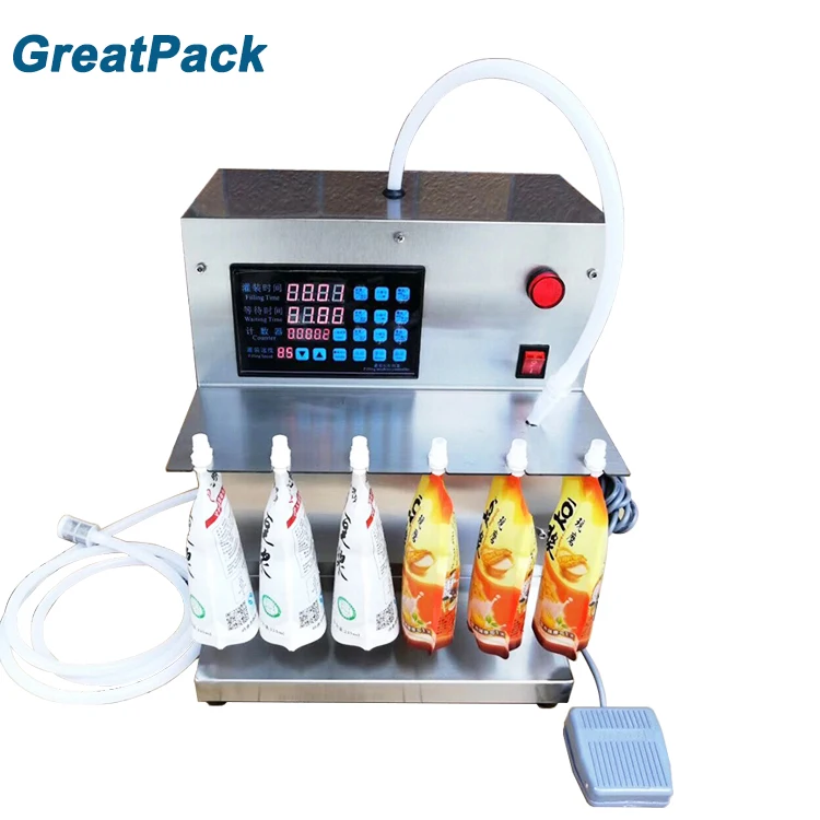 Low cost semi auto coconut milk spout bag liquid energy drinking water sunflower palm oil stainless steel filling machines