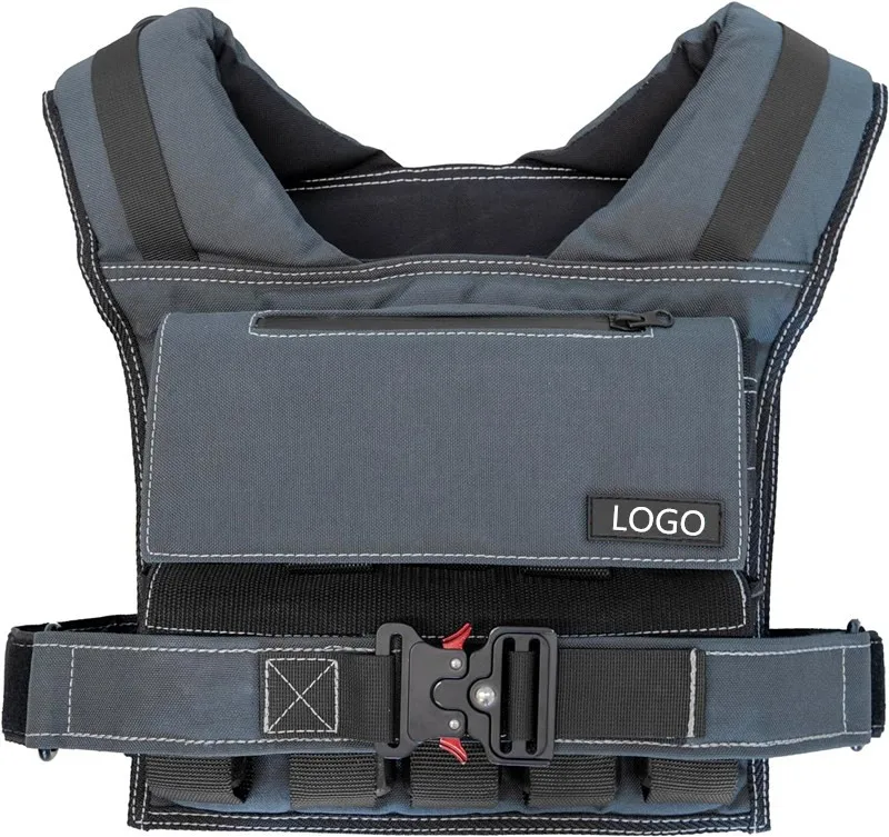 Grey Weight Vest Plate Wholesale Custom Adjustable Fitness Weighted Vest for men training 10kg 12kg 16kg 20kg 30kg