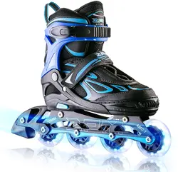Adjustable Inline Skates with Light up Wheels Beginner Skates Fun Illuminating Roller Skates for Kids