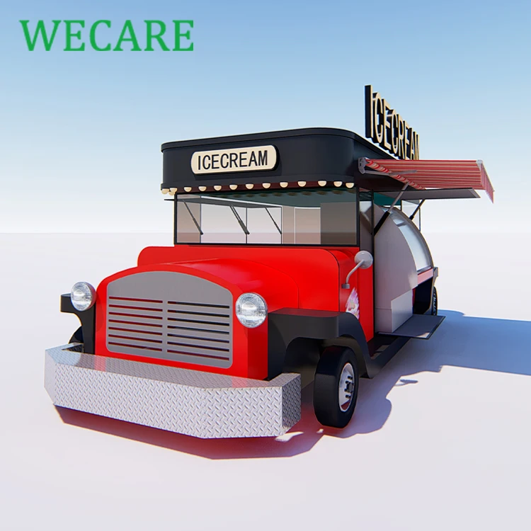 WECARE electric fast food truck mobile kitchen trailer coffee bar van street food cart truck